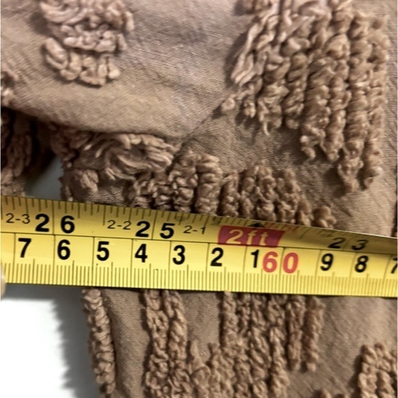 Vintage Brown Chenille Floral Rosette Collared Button Down Jacket Shacket XL 90s - Picture 8 of 9